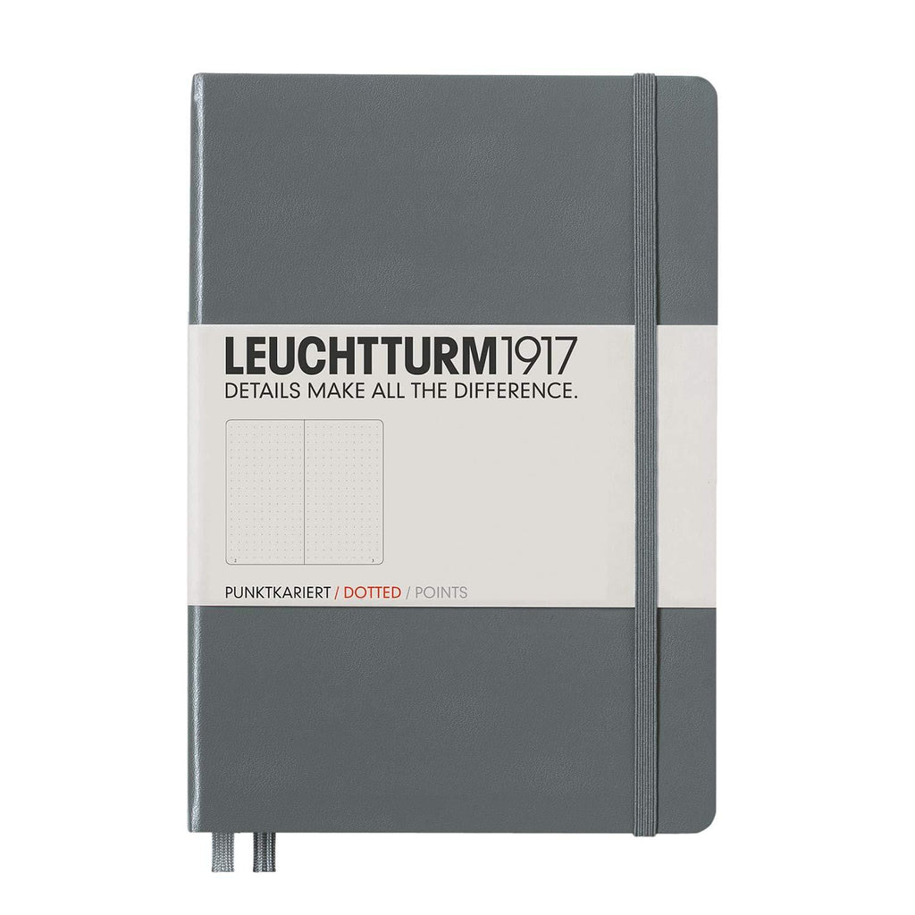 LEUCHTTURM1917 - Medium A5 Dotted Hardcover Notebook (Anthracite) - 251 Numbered Pages Anthracite - LeoForward Australia