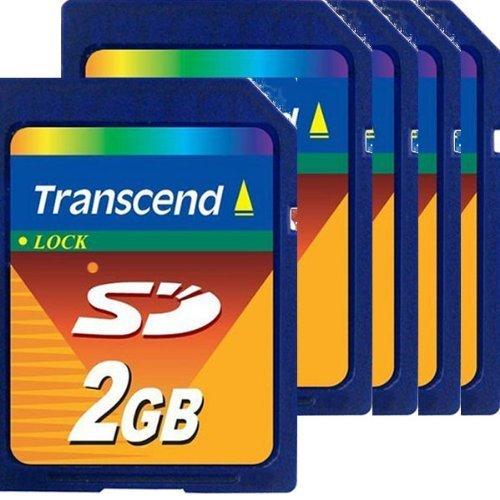  [AUSTRALIA] - Transcend 2 GB SD Flash Memory Card (TS2GSDC) pack of 5