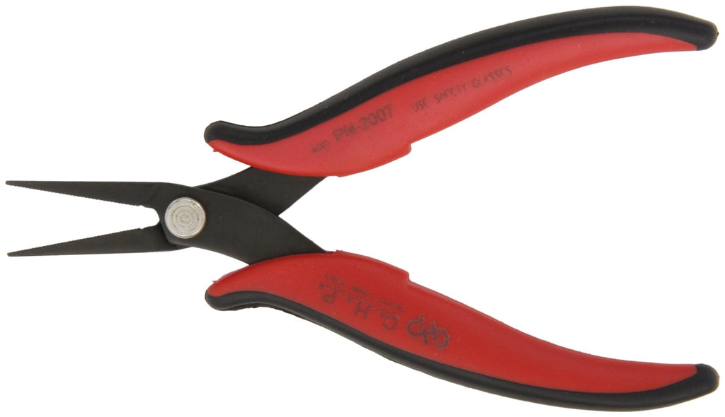  [AUSTRALIA] - Hakko CHP PN-2007 Long-Nose Pliers, Flat Nose, Flat Outside Edge, Serrated Jaws, 32mm Jaw Length, 3mm Nose Width, 3mm Thick Steel Original Version