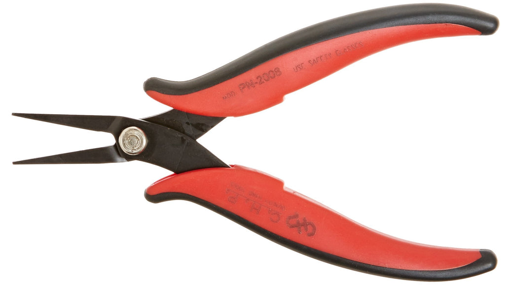  [AUSTRALIA] - Hakko CHP PN-2008 Long-Nose Pliers, Flat Nose, Flat Outside Edge, Smooth Jaws, 32mm Jaw Length, 3mm Nose Width, 3mm Thick Steel