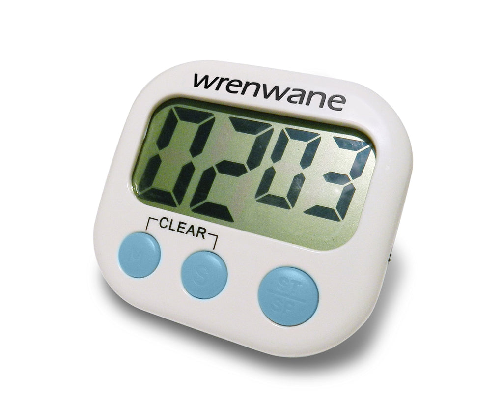  [AUSTRALIA] - Wrenwane Timer (Upgraded), No Frills, Simple Operation, Big Digits, Loud Alarm, Magnetic Backing, Stand, White 1