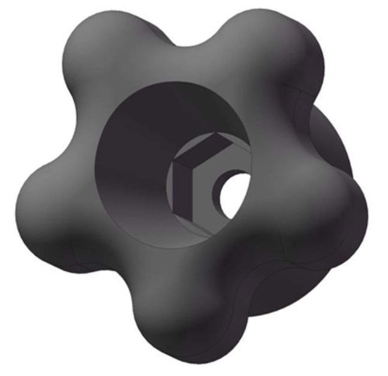 Innovative Components ANH1-HEX5S2- 1.38" Snap Lock Star knob hex hole to accept 1/4" nuts and bolts, black pp (Pack of 10) - LeoForward Australia