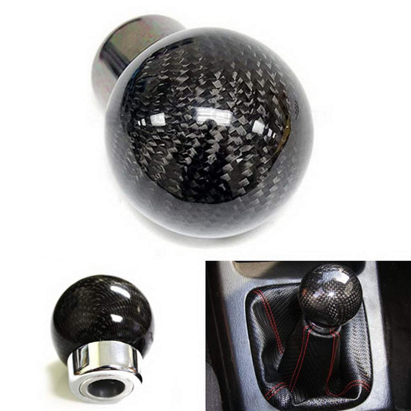  [AUSTRALIA] - iJDMTOY Gloss Black 2-Inch Real/Genuine Carbon Fiber Shift Knob Ball Compatible With Compatible w/most 8mm 10mm 12mm M8 M10 M12 1.25 1.50 1.75 Threadings