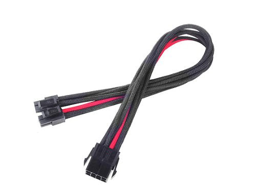  [AUSTRALIA] - Silverstone Tek Sleeved Extension Power Supply Cable with 1 x 8-Pin to EPS12V 8-Pin Connector (PP07-EPS8BR) PP07-EPS8BR Black/Red