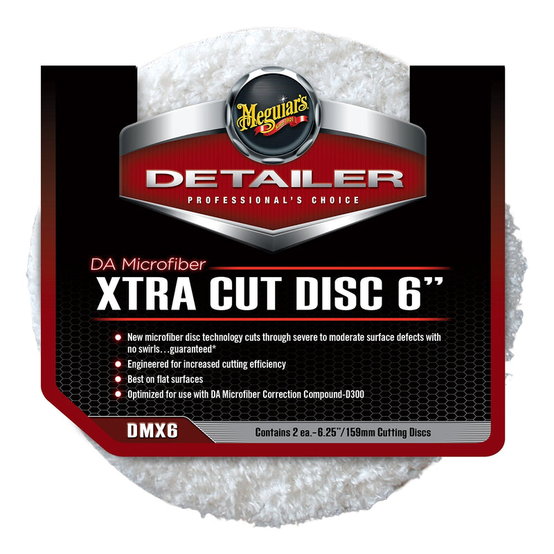  [AUSTRALIA] - MEGUIAR'S DMX6 DA (Dual Action) Microfiber 6" Xtra Cut Disc, 2 Pack