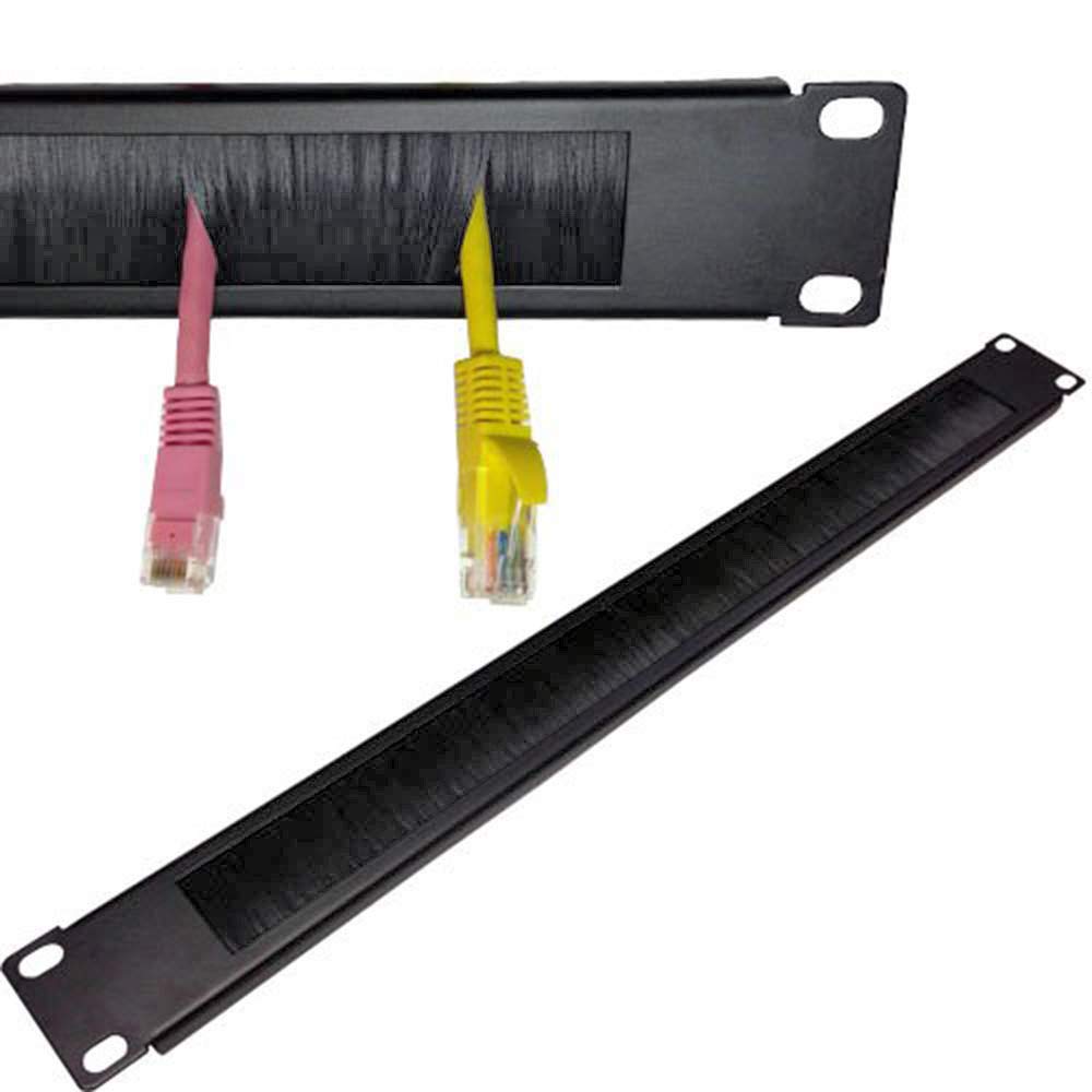  [AUSTRALIA] - Brushed Grommet 1U Cable Manager Server Rack Wire Management System (bristles keep component clean) 1U - Brushed Grommet 1 Piece