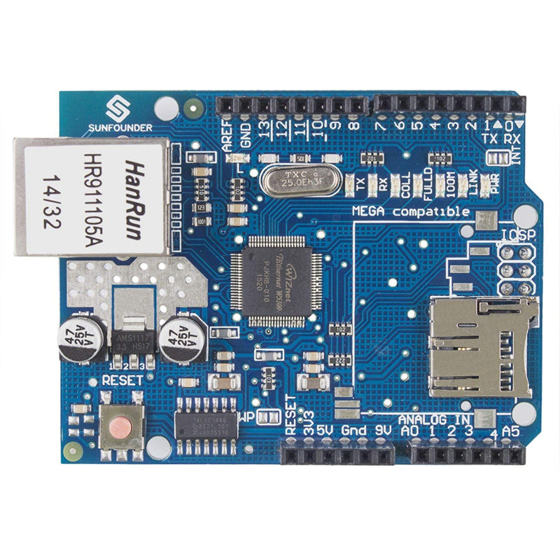  [AUSTRALIA] - SunFounder Ethernet Shield W5100 Compatible with Arduino UNO R3 Mega 2560 1280 A057