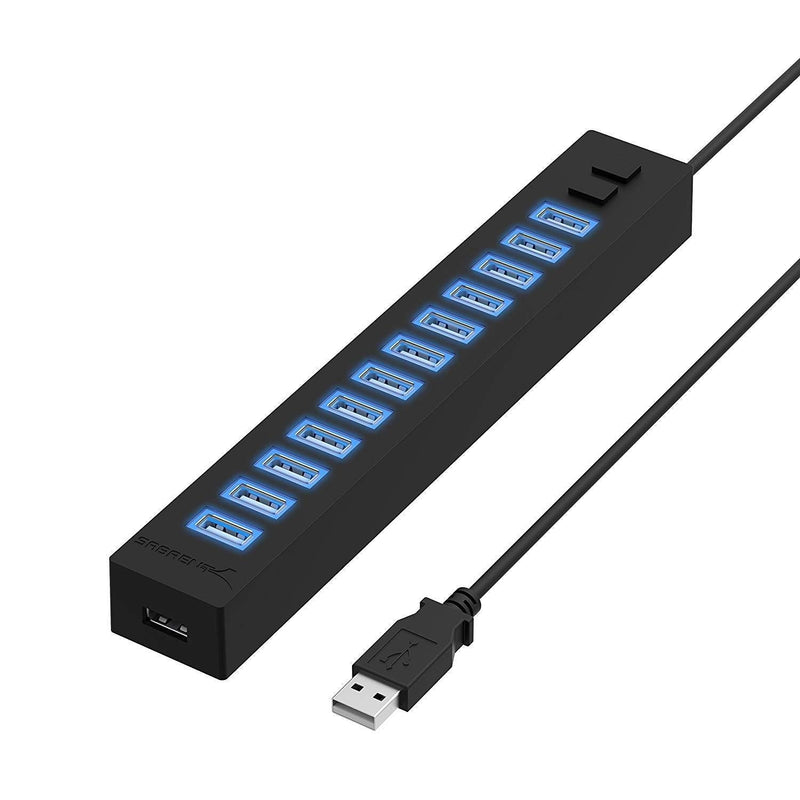  [AUSTRALIA] - Sabrent 13 Port High Speed USB 2.0 Hub with Power Adapter and 2 Control Switches (HB-U14P)