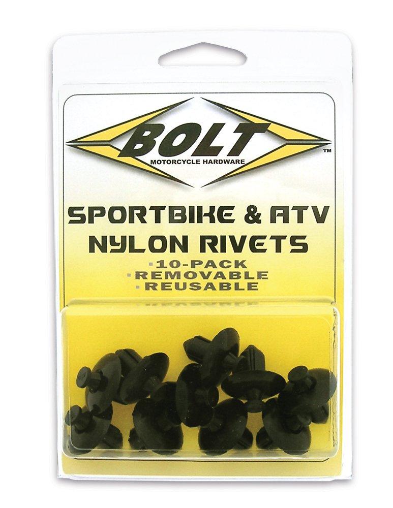 Bolt Motorcycle Hardware (2005-8SRIV) M8 Nylon Push Rivet, (Box of 10) - LeoForward Australia
