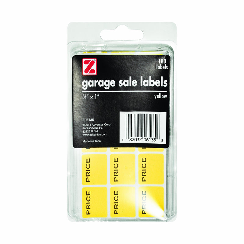 ADVANTUS Self Adhesive Garage Sale Labels, 3/4 x 1 Inches, 180 Labels, Yellow Price Mark (Z06135) - LeoForward Australia