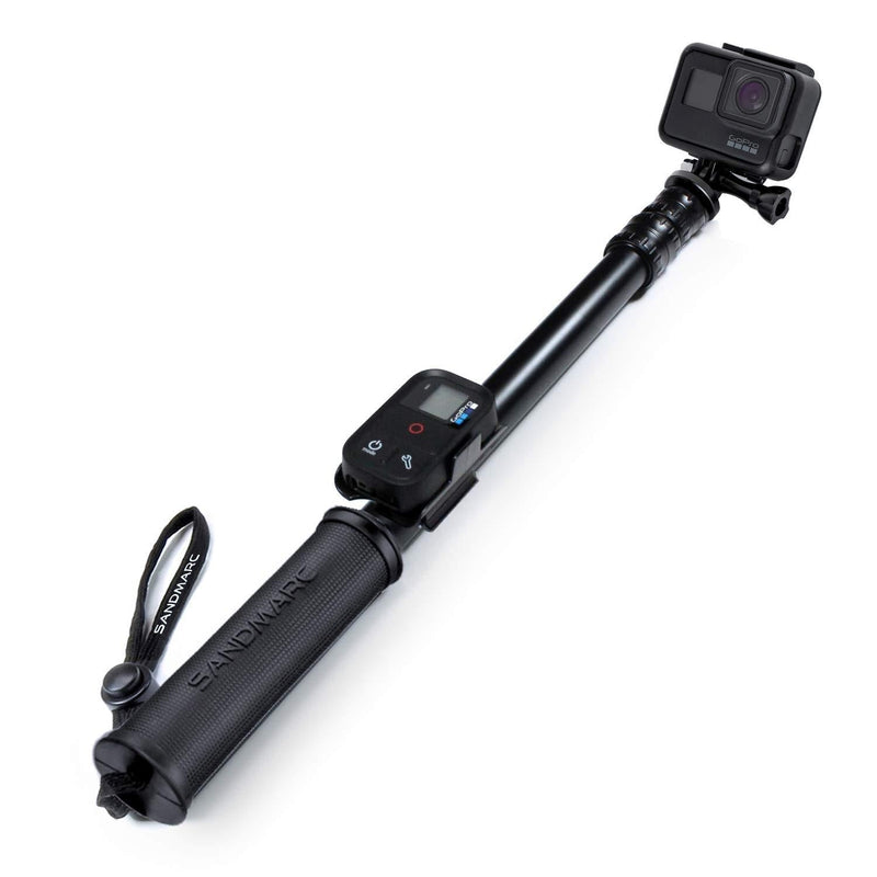  [AUSTRALIA] - SANDMARC Pole - Black Edition: 17-40” Waterproof Extension Pole (Selfie Stick) for GoPro Hero 9, 8, Max, 7, 6, Fusion, Hero 5, 4, 3 - with Remote Clip