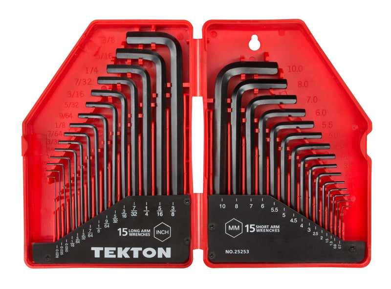  [AUSTRALIA] - TEKTON Hex Key Wrench Set, 30-Piece (.028-3/8 in, 7-10 mm) | 25253