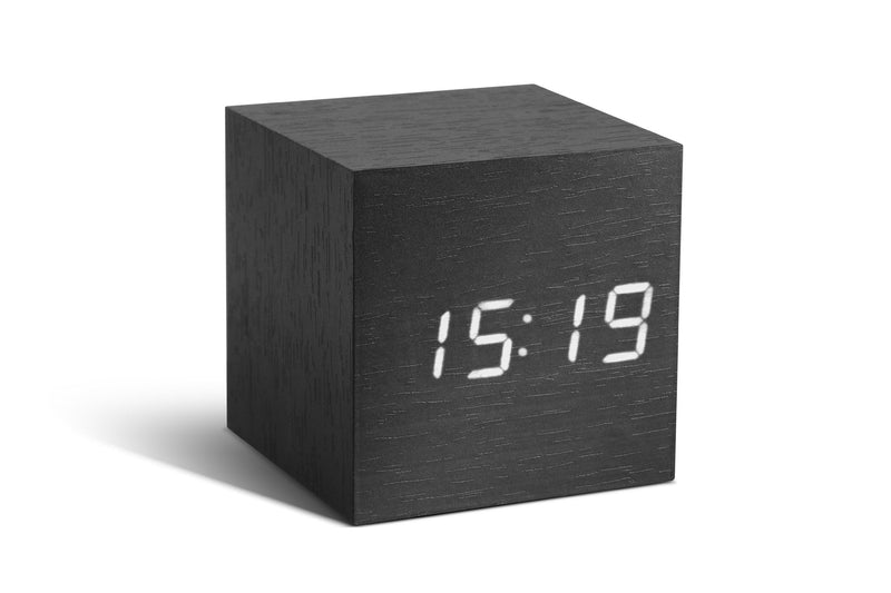  [AUSTRALIA] - Gingko Cube Click Clock Black/White LED