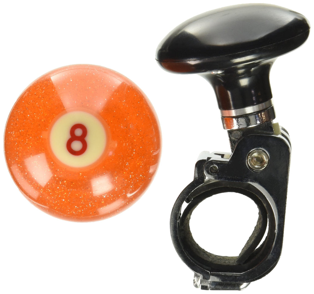  [AUSTRALIA] - American Shifter ASCBA03022 Adjustable Steering Wheel Knob (Orange 8 Ball Adjustable Suicide Brody Knob Translucent with Metal Flake)