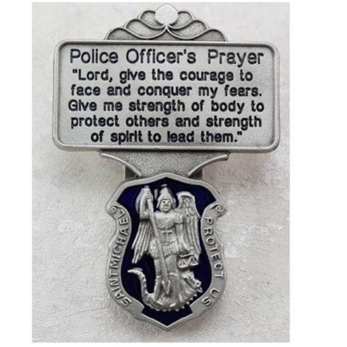  [AUSTRALIA] - Patron Saint Michael Protection Medal Police Officer's Prayer Blue Enamel Visor Clip