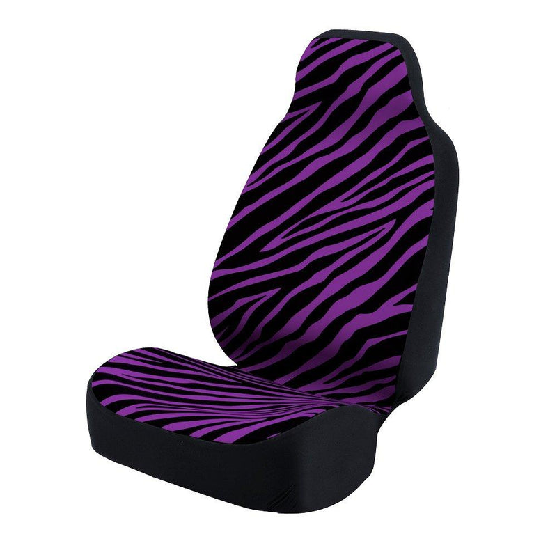  [AUSTRALIA] - Coverking Universal Fit 50/50 Bucket Animal Fashion Print  Seat Cover - Zebra (Purple and Black) Purple and Black
