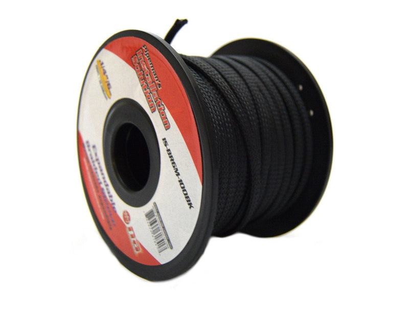  [AUSTRALIA] - BLACK 1/4 100FT BRAIDED EXPANDABLE FLEX SLEEVE WIRING HARNESS LOOM WIRE COVER