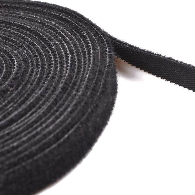  [AUSTRALIA] - Cosmos 3/8 Inch Black Color Hook and Loop Fastening Cable Tape Tie, 16 Feet length
