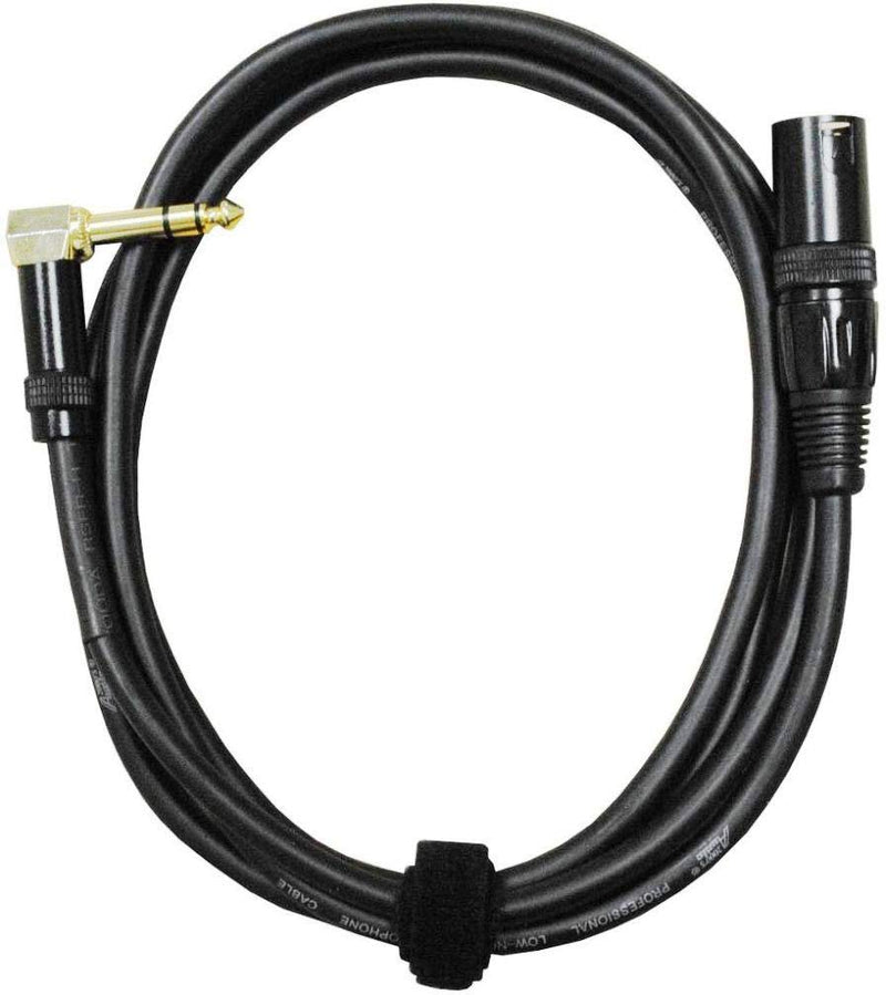  [AUSTRALIA] - Audio2000's E14106 1/4" TRS Right Angle to XLR Male 6Ft Audio Cable, 22 AWG Copper Shield Balanced Cable, Flexible Soft Rubber Jacket, Made ofGgold-plated Brass