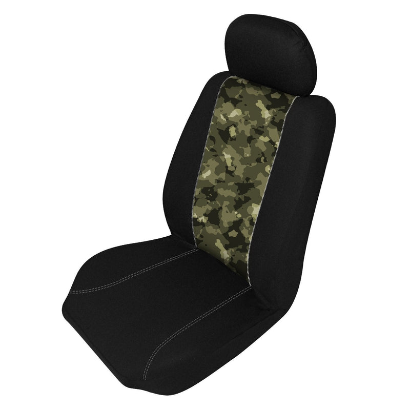  [AUSTRALIA] - Automotive Innovations Multi-Color Polyester Front Bucket Universal Fit 'Green Camo' Zip Switch Insert