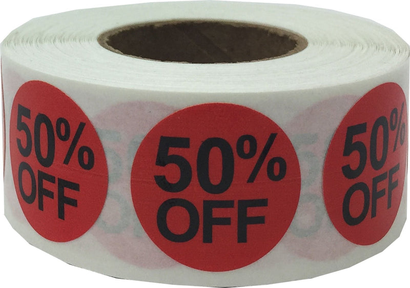 50% Percent Off Stickers for Retail 0.75 Inch 500 Adhesive Labels - LeoForward Australia