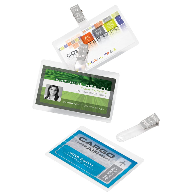  [AUSTRALIA] - Office Depot® Brand Laminating Pouches, ID Badge With Clip, 5 Mil, 2.5" x 3.75", Pack Of 25