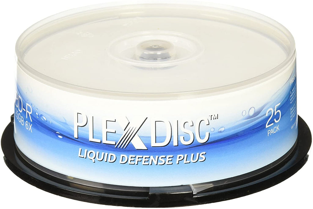  [AUSTRALIA] - PlexDisc Water Resistant Glossy White Inkjet Printable BD-R 6x 25GB Blu-ray, 25 Disc Spindle