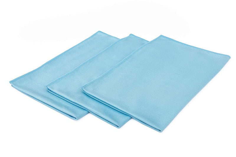  [AUSTRALIA] - The Rag Company (3-Pack) 16 in. x 24 in. Premium Window, Glass, Mirror & Chrome Professional Korean 70/30 Microfiber LINT-Free, Streak-Free Detailing Towels 16" x 24"