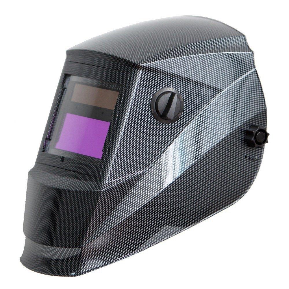  [AUSTRALIA] - Antra AH6-260-001X Auto Darkening Welding Helmet Wide Shade Range 4/5-9/9-13 Engineered for TIG MIG/MAG MMA Plasma Grinding, Solar-Lithium Dual Power, 6+1 Extra Lens Covers 3.86X1.73"(4/5-9/9-13) Carbon Fiber