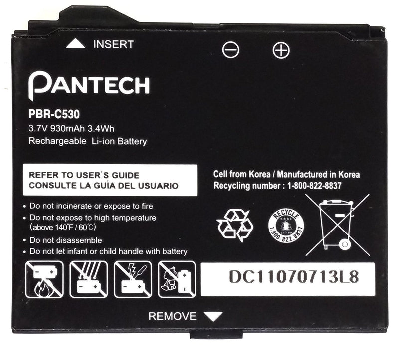 Pantech PBR-C530 930mAh Battery for Pantech Link P7040 / Reveal C790 / Slate C530 - Non-Retail Packaging - Black - LeoForward Australia