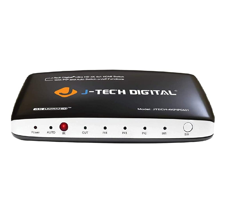  [AUSTRALIA] - J-Tech Digital 4-Port High Speed HDMI Auto Switch with PIP IR Wireless Remote and Power Adapter