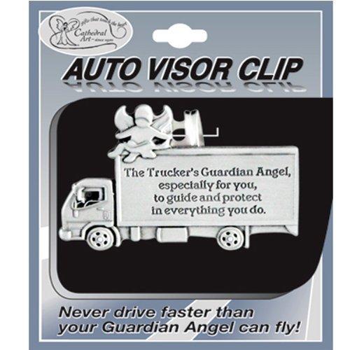  [AUSTRALIA] - TRUCKER - Pewter Auto VISOR CLIP - for TRUCK Driver GUARDIAN Angel - Protect - Inspirational GIFT