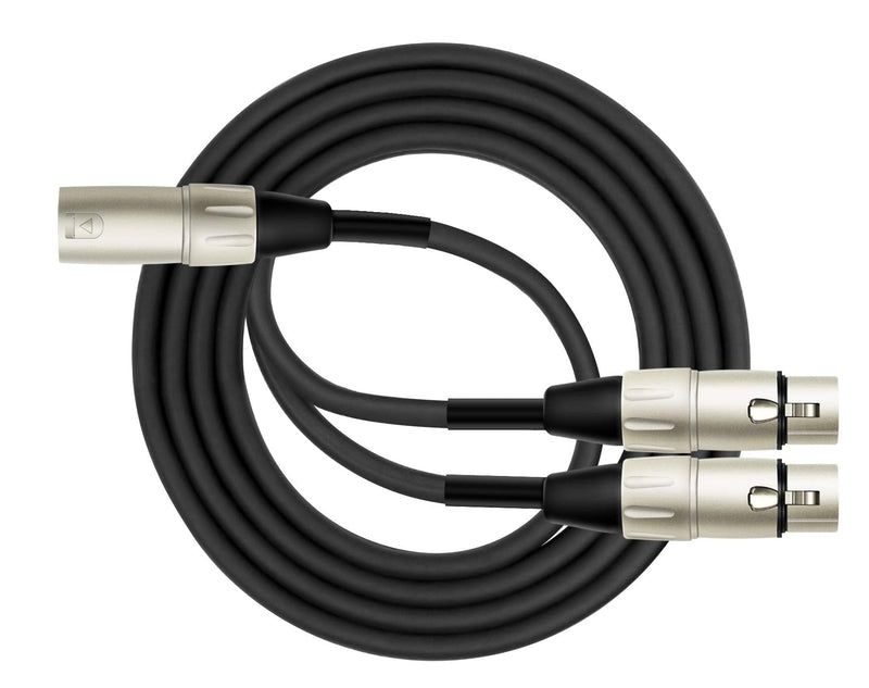  [AUSTRALIA] - Kirlin Cable Y-301-01 - 1 Foot - XLR Male to Dual XLR Female Y-Cable