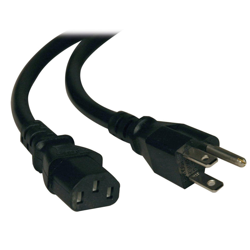 Tripp Lite Heavy Duty Computer Power Cord, 15A, 14AWG (NEMA 5-15P to IEC-320-C13), 12-ft. (P007-012) Black 12-feet - LeoForward Australia