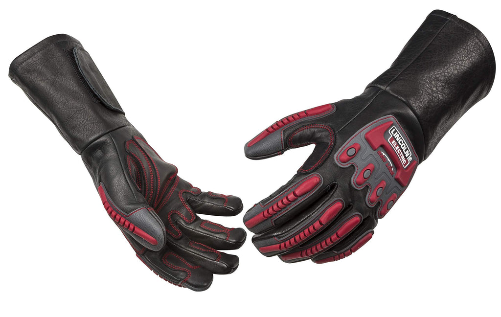  [AUSTRALIA] - Lincoln Electric Roll Cage Welding/Rigging Gloves | Impact Resistant | Black Grain Leather | Medium