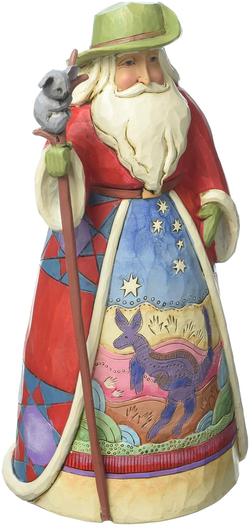  [AUSTRALIA] - Enesco Jim Shore Heartwood Creek Australian Santa Stone Resin Figurine, 7 inch, Multicolor Australia Santa