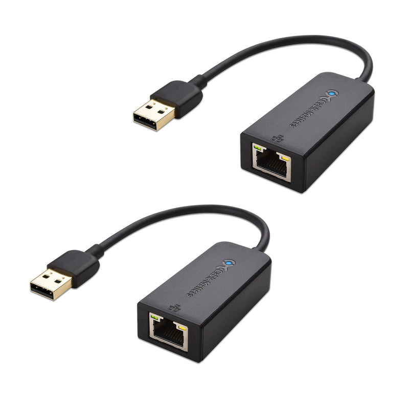 Cable Matters 2-Pack USB to Ethernet Adapter Supporting 10/100 Mbps Ethernet Network in Black - LeoForward Australia