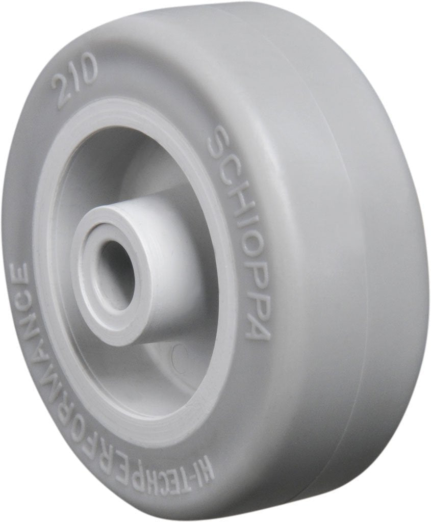 Schioppa R.210 SP 2" Diameter x 3/4" Width Extra Soft Thermoplastic Rubber Wheel, Flat Tread, Wheel Only, 1/4" Axle, Light Gray - LeoForward Australia