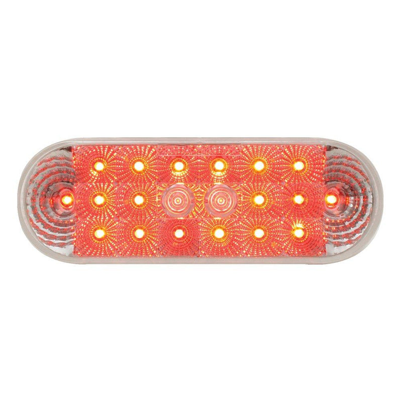  [AUSTRALIA] - Grand General 77054 Red Oval Low Profile Spyder 20-LED Sealed Stop/Turn/Tail Light Red/Clear Light Only