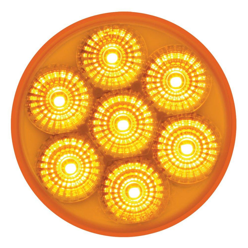  [AUSTRALIA] - Grand General 76620 Amber 2" Low Profile Spyder 7-LED Marker/Clearance Light Amber/Amber Light Only