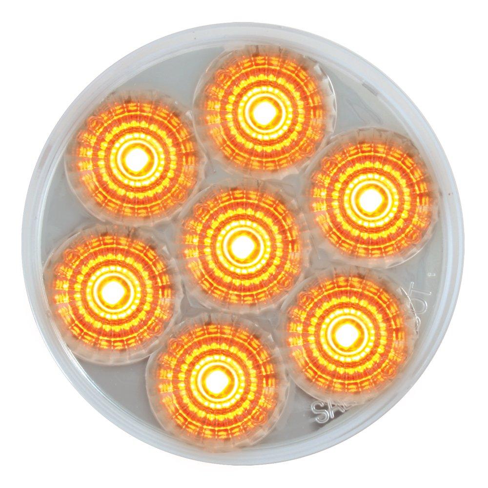  [AUSTRALIA] - Grand General 76661 Amber 2-1/2" Low Profile Spyder 7-LED Marker/Clearance Light Amber/Clear Light Only