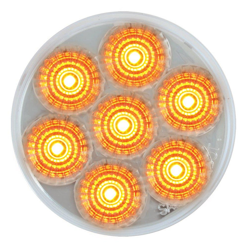  [AUSTRALIA] - Grand General 76661 Amber 2-1/2" Low Profile Spyder 7-LED Marker/Clearance Light Amber/Clear Light Only