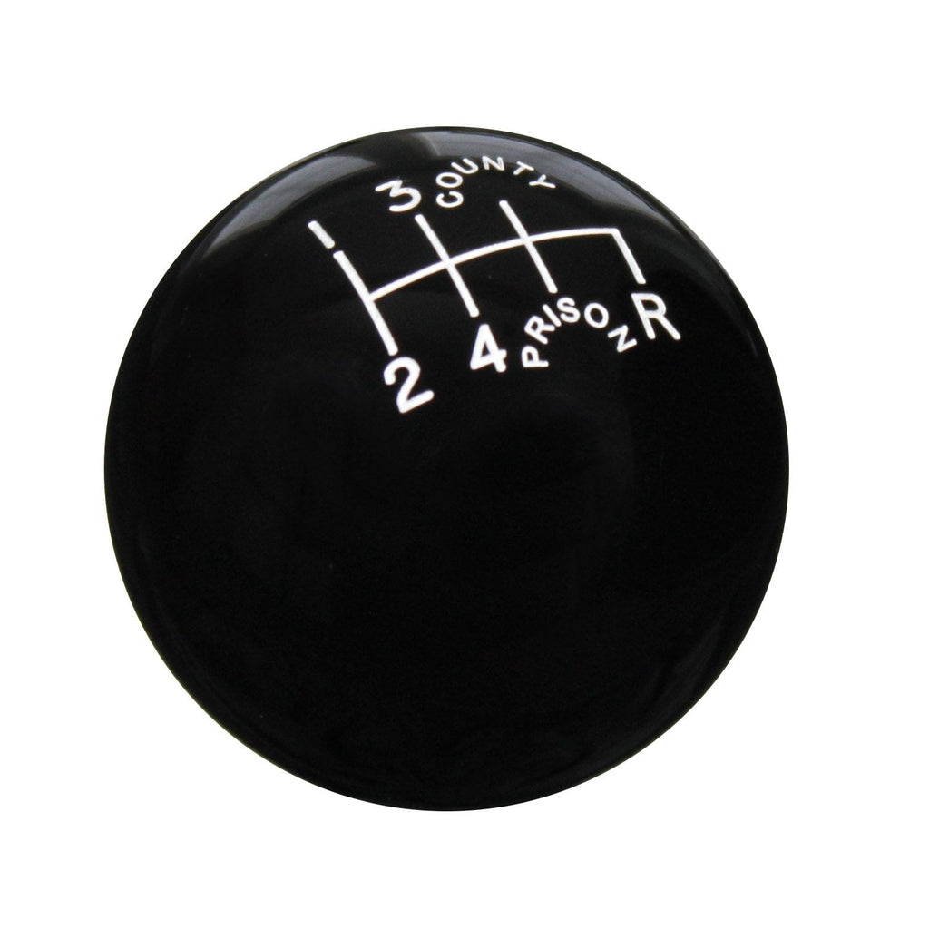 [AUSTRALIA] - Speed Dawg SK501-CPW-6RDR Traditional Series Black/White 'County Prison' 6-Speed Reverse Lower Right Shift Knob
