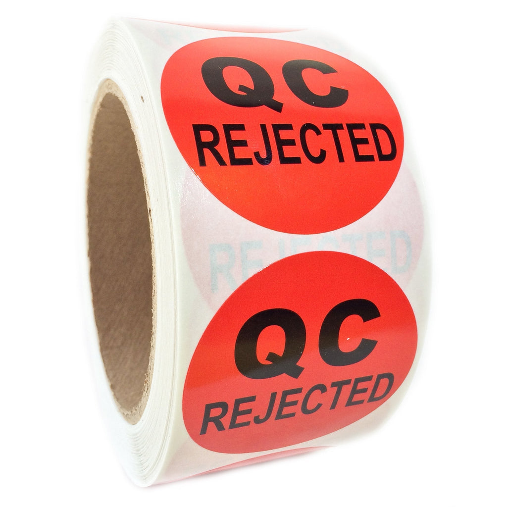 Red"QC Rejected" Label - 2" Diameter - 500 ct Roll - LeoForward Australia