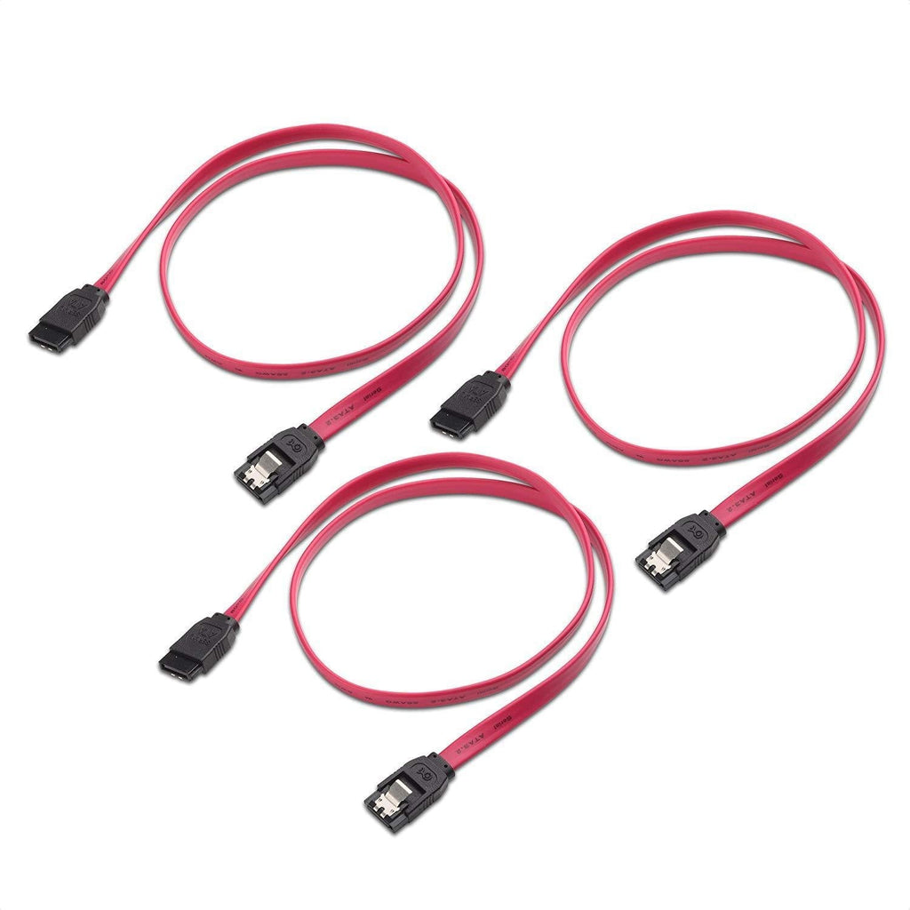 Cable Matters 3-Pack Straight SATA III 6.0 Gbps SATA Cable (SATA 3 Cable) Red - 18 Inches - LeoForward Australia