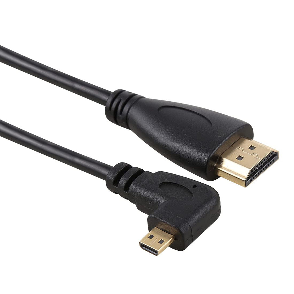 CY Right Angled 90 Degree Micro HDMI to HDMI Male HDTV Cable 150cm for Cell Phone & Tablet 1.5m - LeoForward Australia