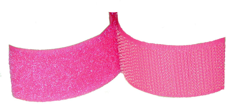  [AUSTRALIA] - 1" Neon Pink Sew On Hook and Loop - 5 Yds of Hook and 5 Yds of Loop Per Package 5 Yd