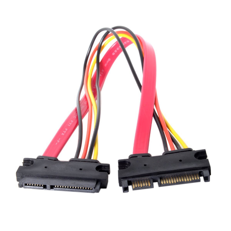  [AUSTRALIA] - HDMIHOME SATA III 3.0 7+15 22 Pin SATA Male to Female Data Power Extension Cable 30cm Red Color