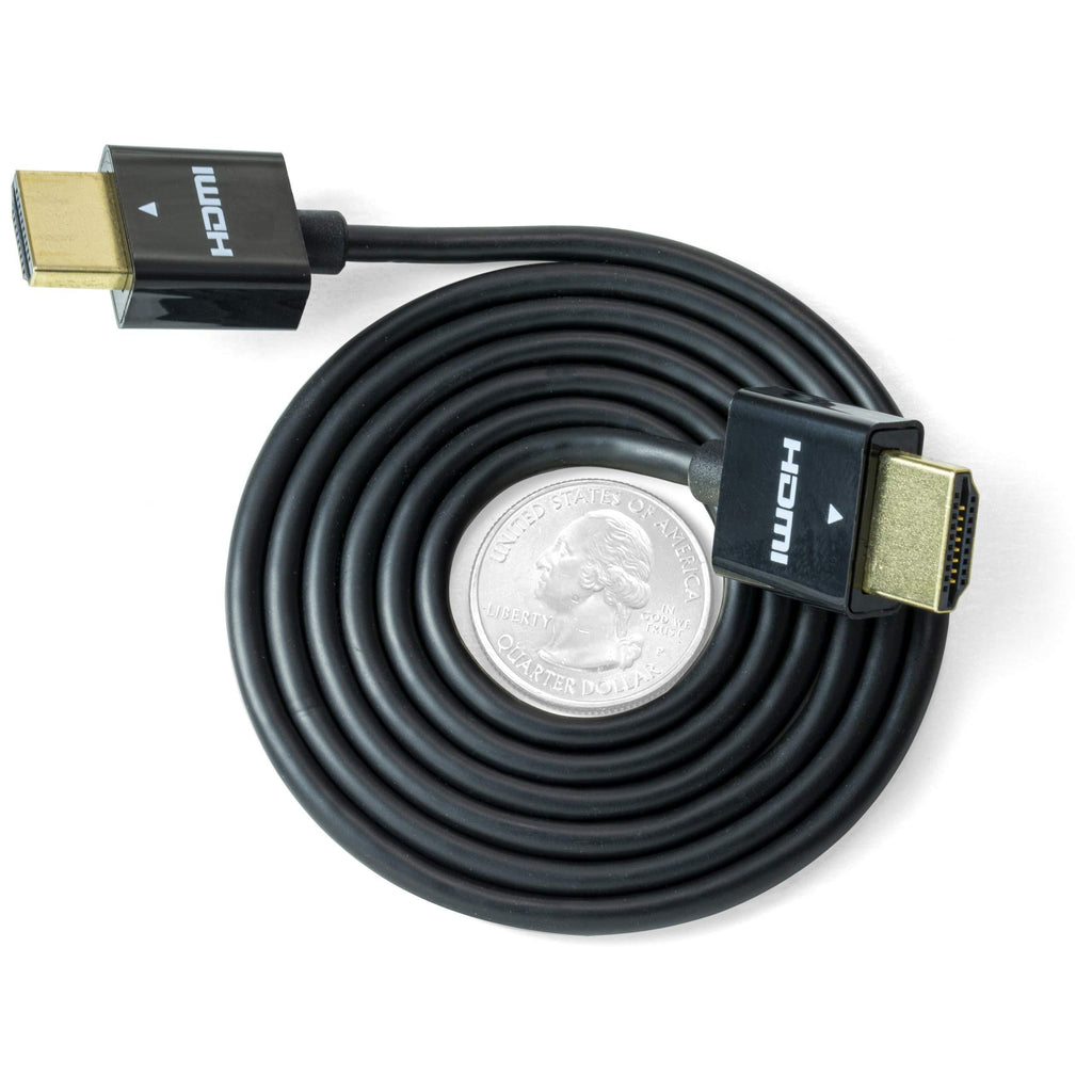 NTW High Performance Ultra Slim HDMI Cable (3.3ft) Premium High Speed Ultra Thin HDMI cable, 1080p, 4K HDR, 10.2Gbps, 36AWG - Black - NHDMI4S-01M/36C 3.3' 1 Pack - LeoForward Australia
