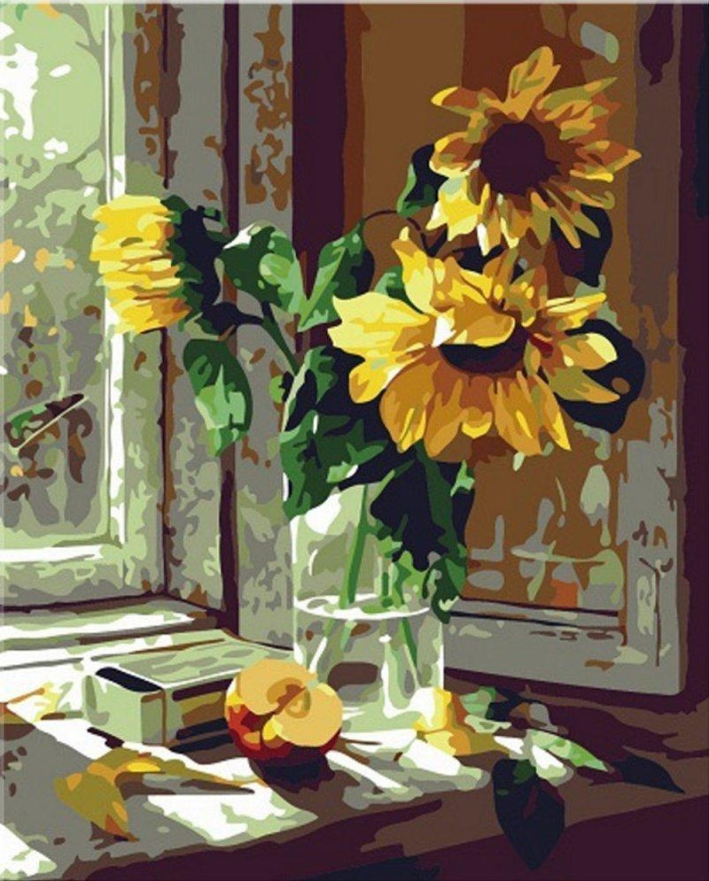  [AUSTRALIA] - Colour Talk DIY Oil Painting, Paint by Number Kits - Warm Sunflower 16x20 Inch